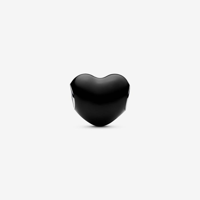 Charm Cuore Metallico Nero