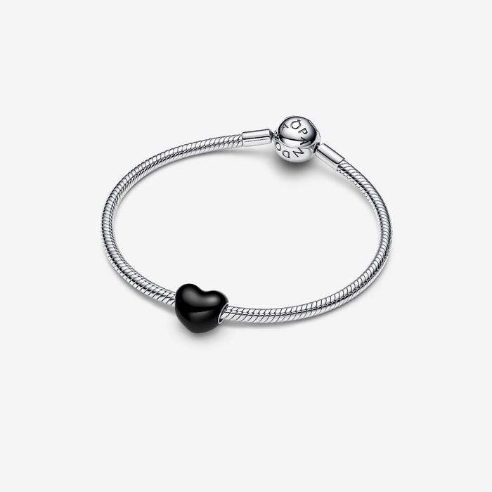 Charm Cuore Metallico Nero
