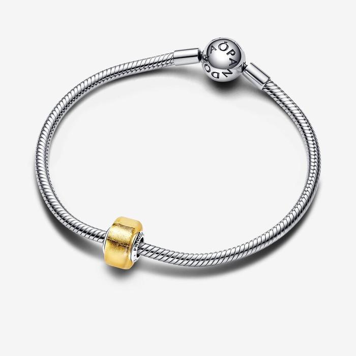 Charm Mini Murano Glass Gold Leaf