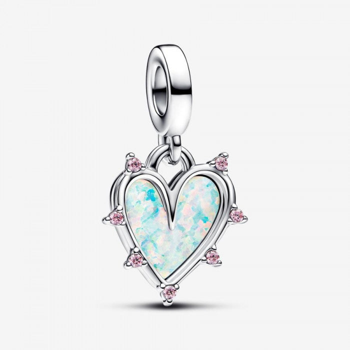 Opal Friendship Heart Pendant Charm