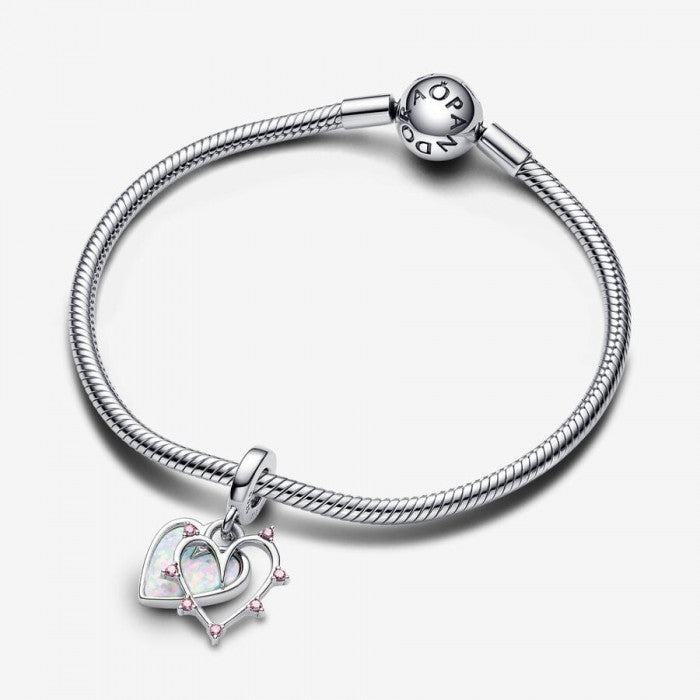 Opal Friendship Heart Pendant Charm