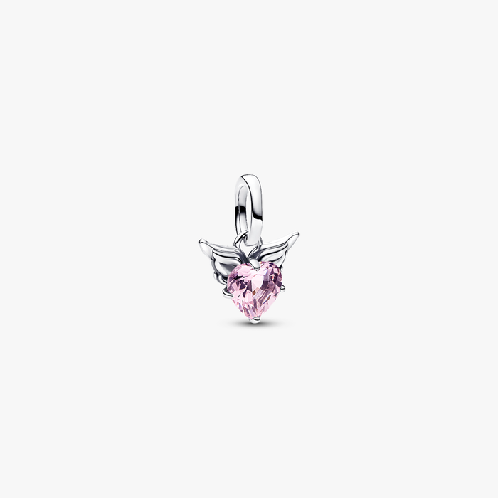 Charm Mini Pendente Winged Heart Rosa Pandora ME