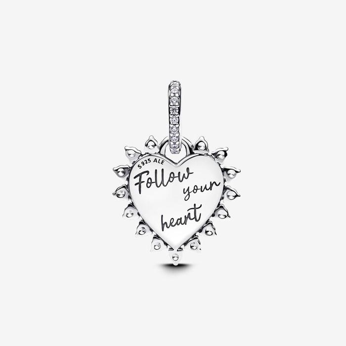 Charm Pendente Cuore con Freccia Girevole
