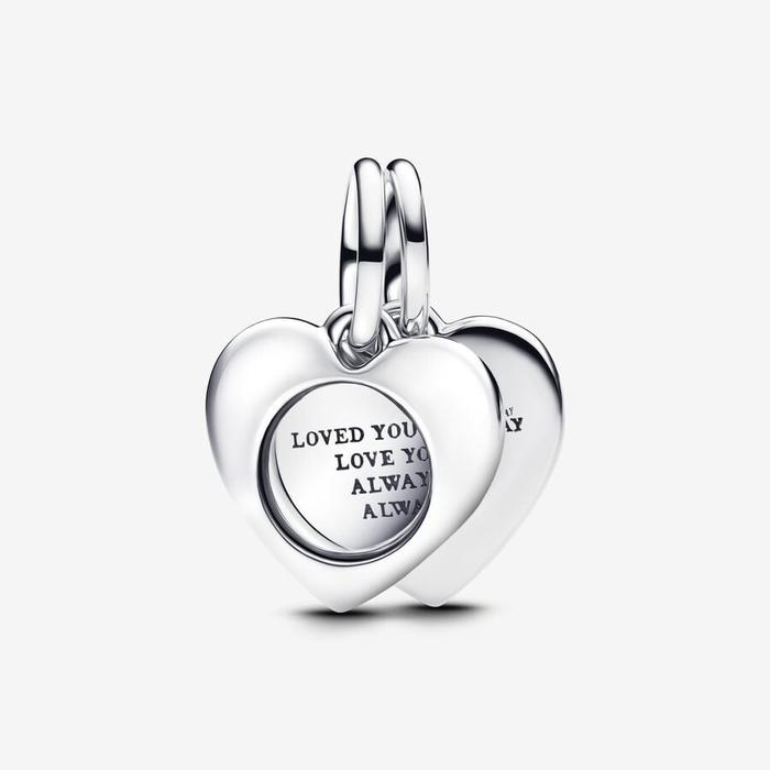 Charm Pendente Cuore con lente di ingrandimento da incidere