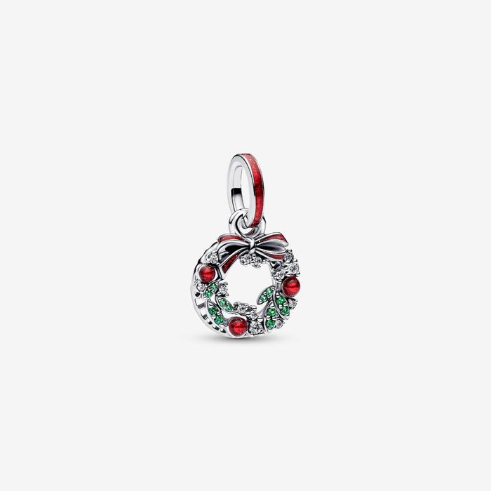 Charm Pendente Doppio Ghirlanda di Natale