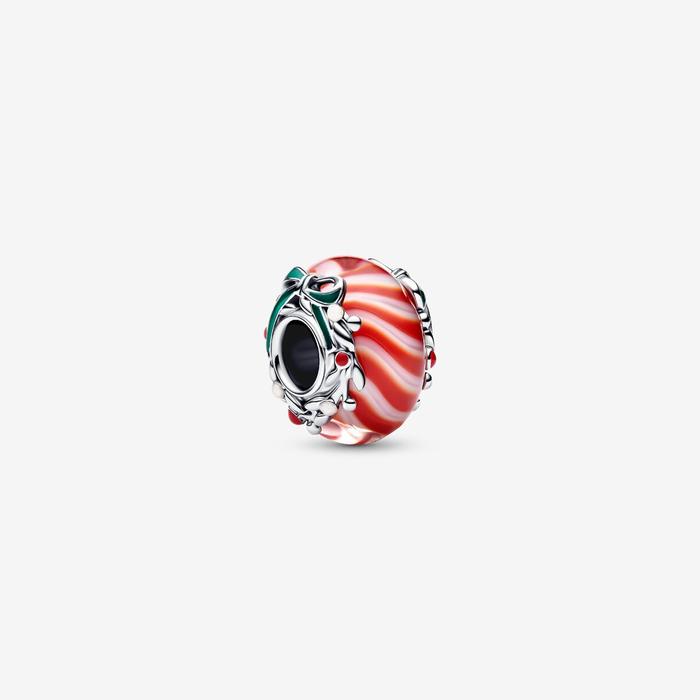Charm Vetro di Murano Caramella di Natale