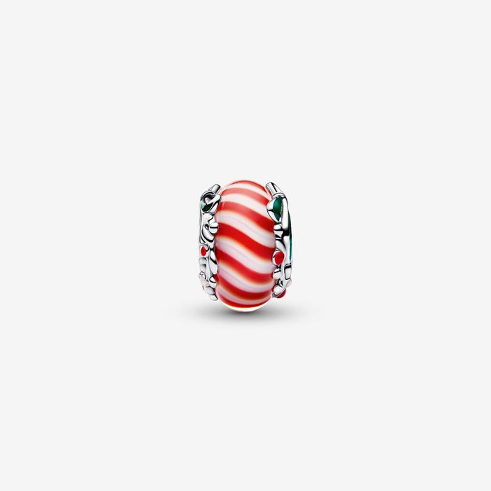 Charm Vetro di Murano Caramella di Natale