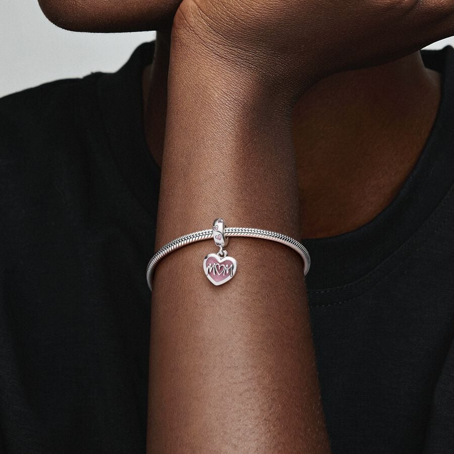 Mom's Heart Pendant Charm