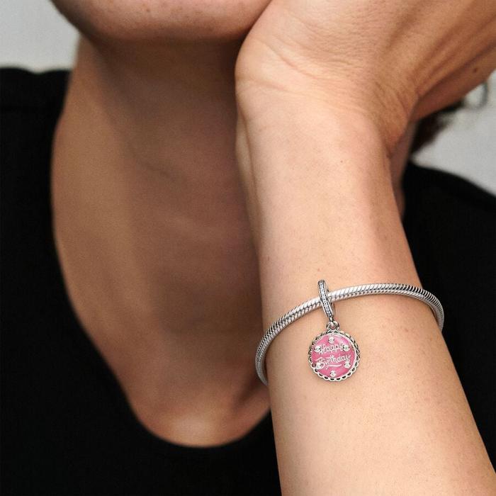 Charm Pendente Torta di Compleanno Rosa
