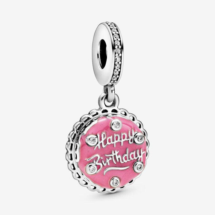 Charm Pendente Torta di Compleanno Rosa