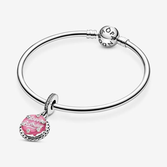 Charm Pendente Torta di Compleanno Rosa