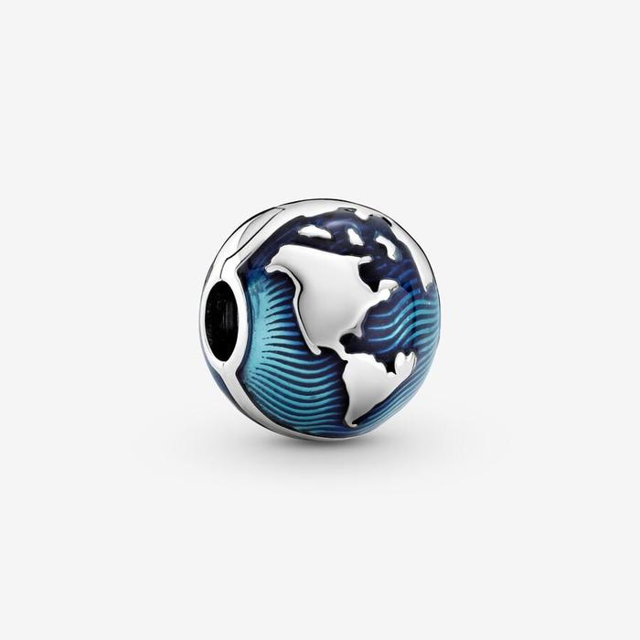 Charm Clip Globe Bleu