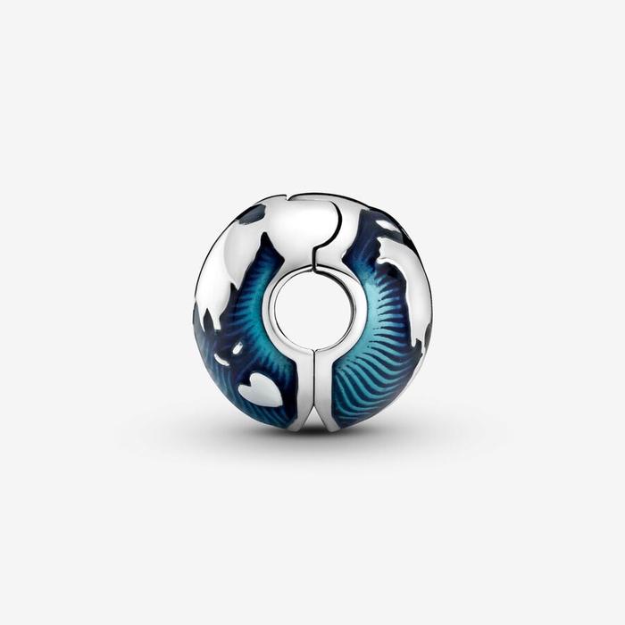 Charm Clip Globe Bleu