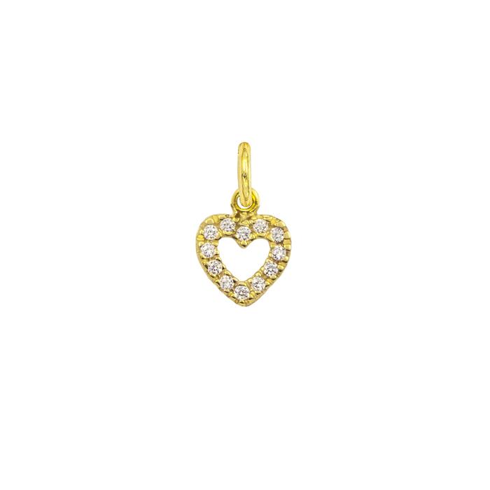 Charm Cuore in Oro e Zirconi