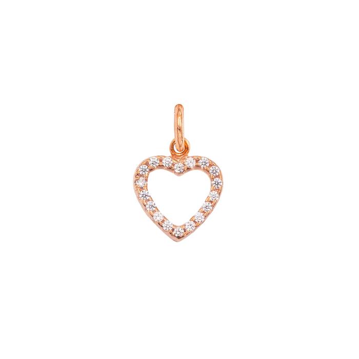Charm Cuore in Oro e Zirconi