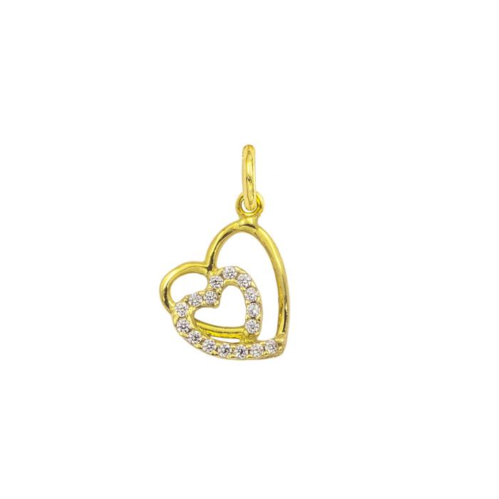 Charm Cuore in Oro e Zirconi