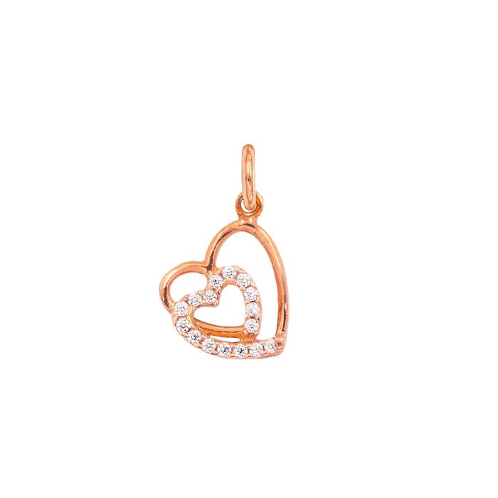 Charm Cuore in Oro e Zirconi
