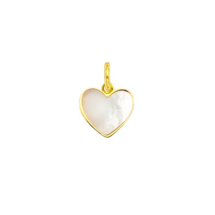 Charm Cuore in Oro e Madreperla