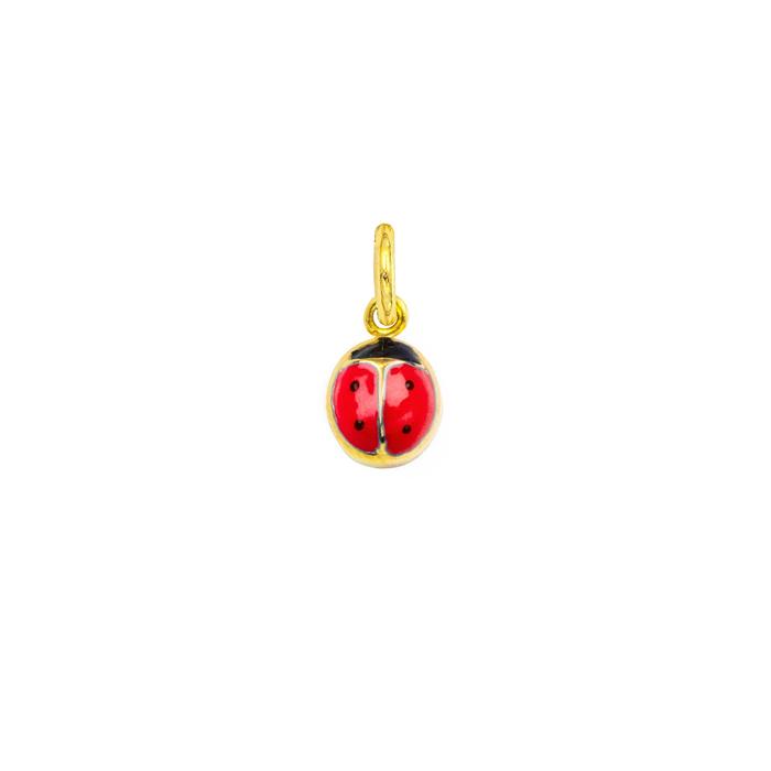 Charm Coccinella in Oro e Smalto Rosso