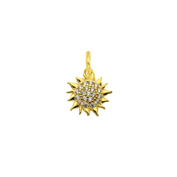 Charm Sole in Oro e Zirconi