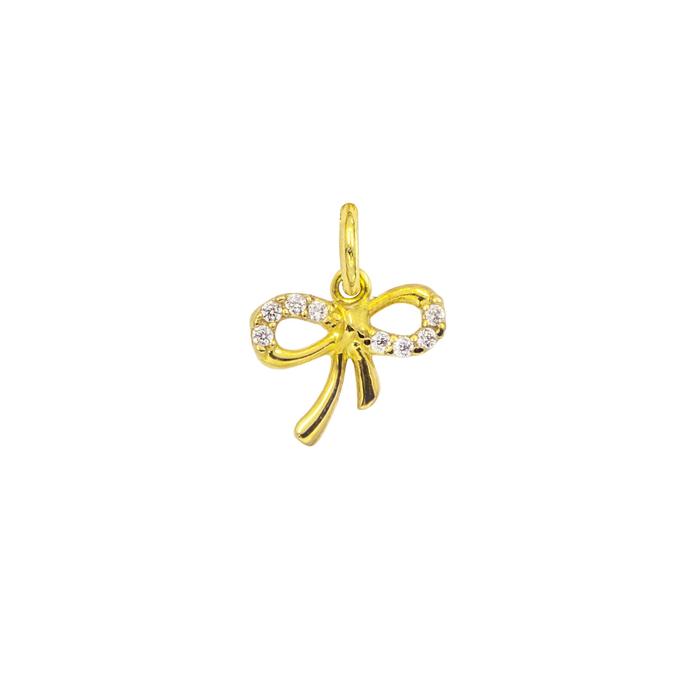 Charm Fiocco in Oro e Zirconi