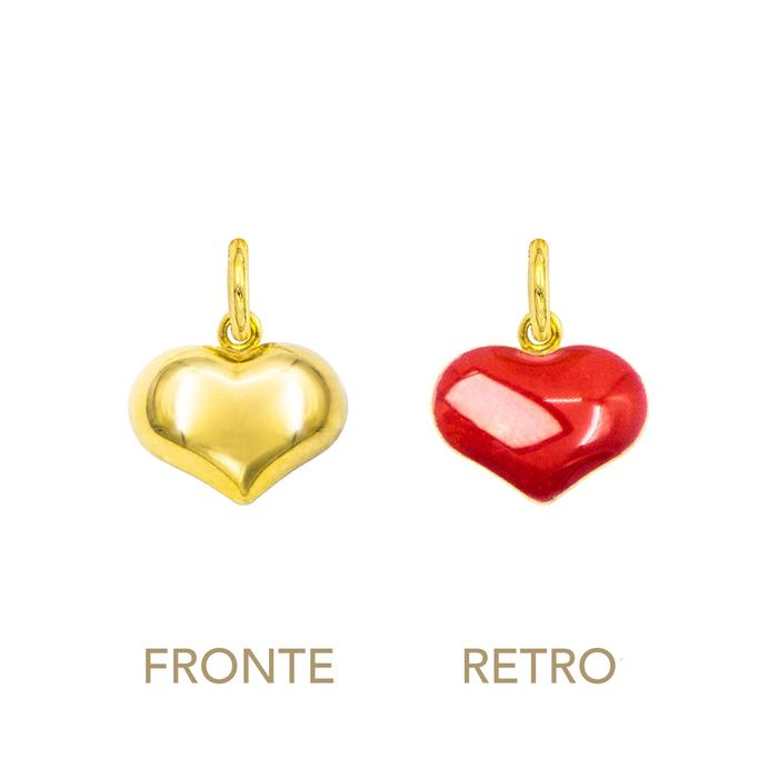Charm Cuore in Oro e Smalto Rosso
