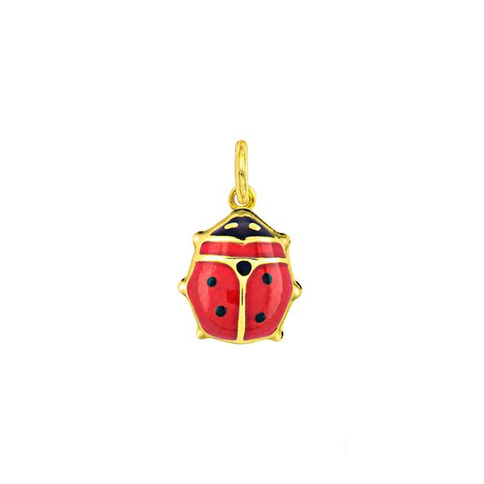Charm Coccinella in Oro e Smalto Rosso