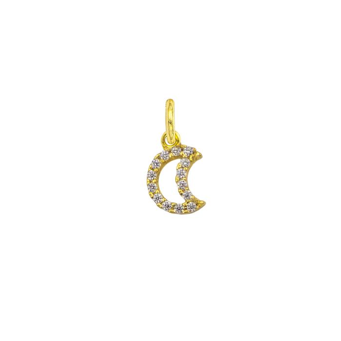 Charm Luna in Oro e Zirconi