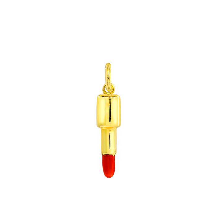 Charm Rossetto in Oro e Smalto Rosso