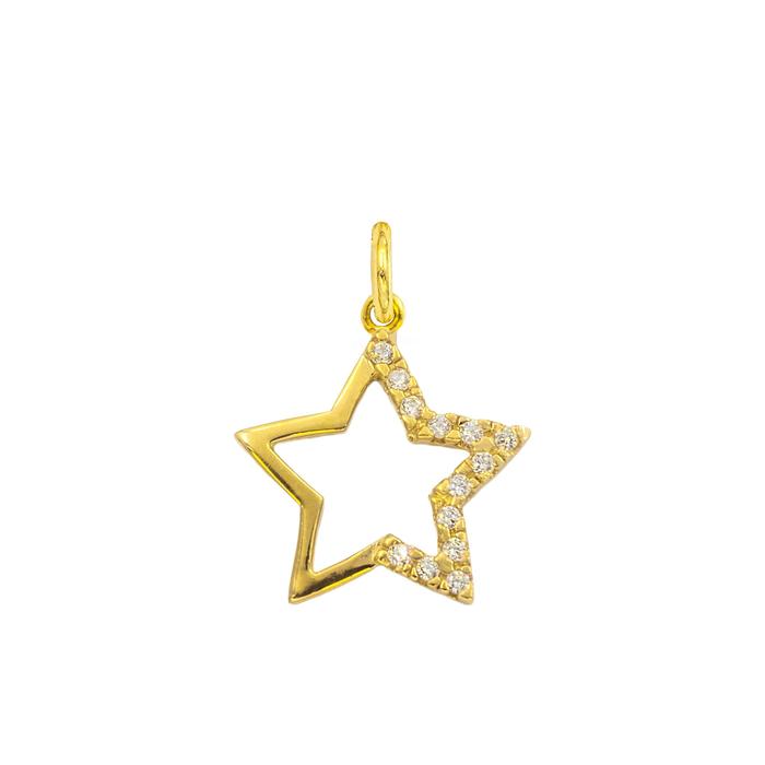 Charm Stella in Oro e Zirconi