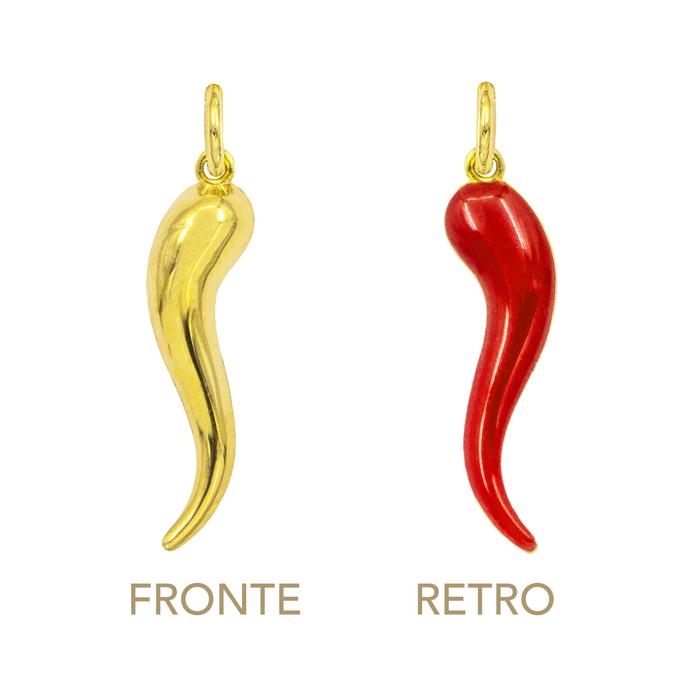 Charm Cornetto in Oro e Smalto Rosso