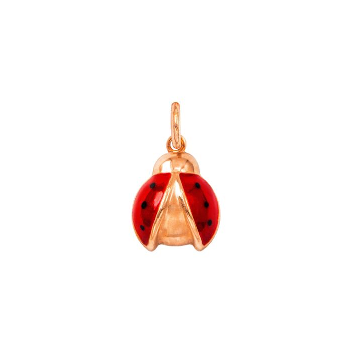 Charm Coccinella in Oro e Smalto Rosso