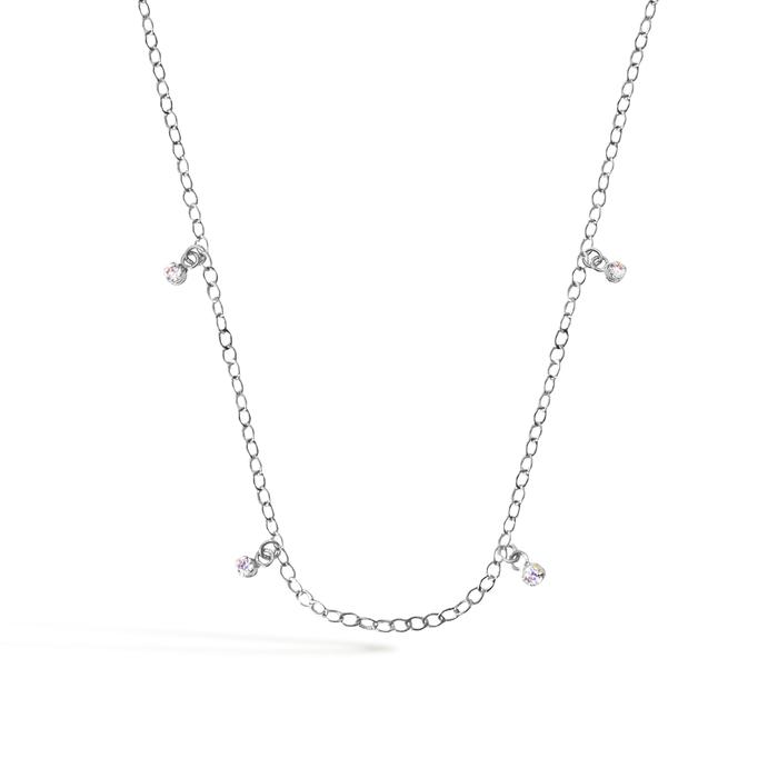 Collana in Oro Bianco e Zirconi