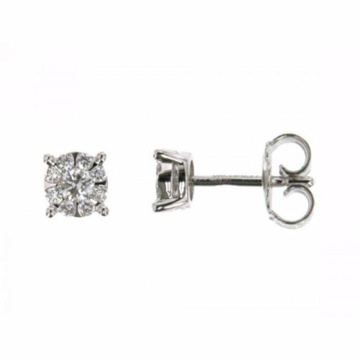 Boucles d'oreilles à point lumineux pavé br