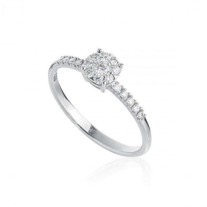 Anello in oro 18kt pavé di diamanti