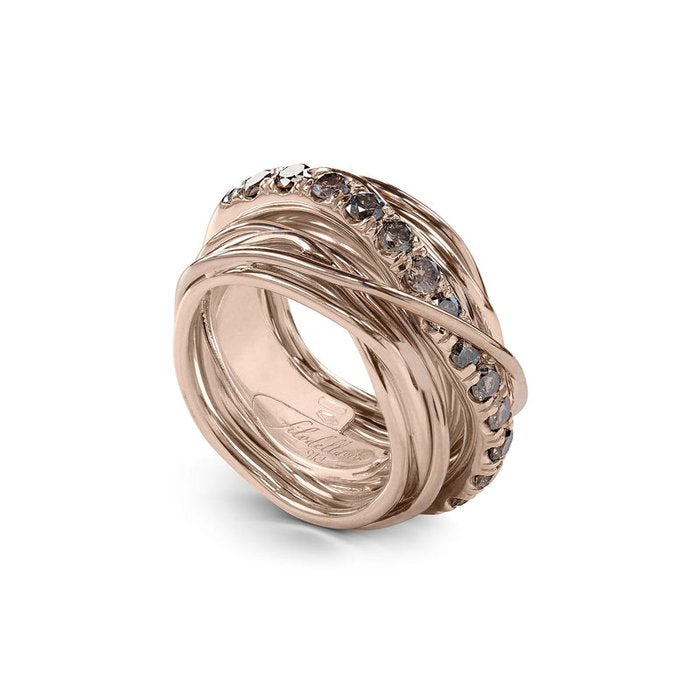 Filodellavita Carato 13 fili in Oro Rosa 9kt e Diamanti Brown