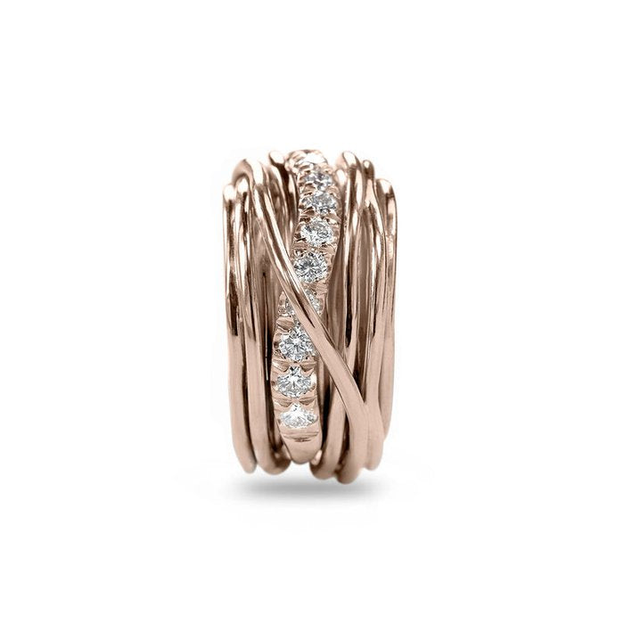 Filodellavita Carato 13 fili in Oro Rosa 9kt e Diamanti Bianchi