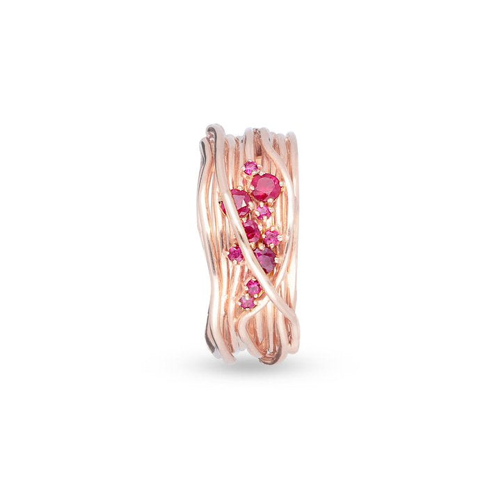 Filodellavita Ten 10 fili in Oro Rosa/Bianco 18kt e Rubini