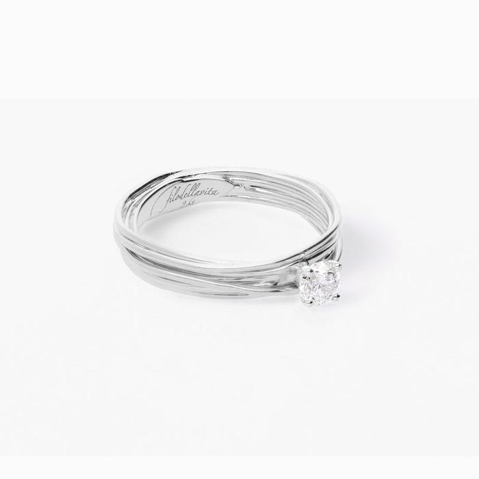 Filodellavita 7 brins en or blanc avec diamant incolore
