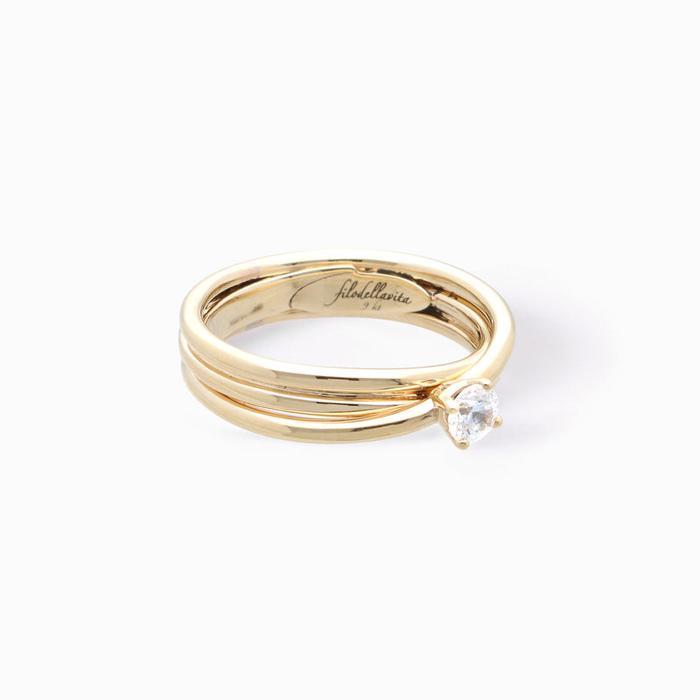 Filodellavita 3 brins en or jaune avec diamant incolore
