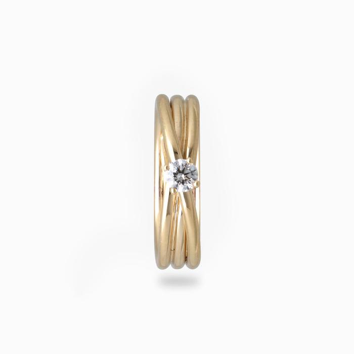 Filodellavita 3 brins en or jaune avec diamant incolore