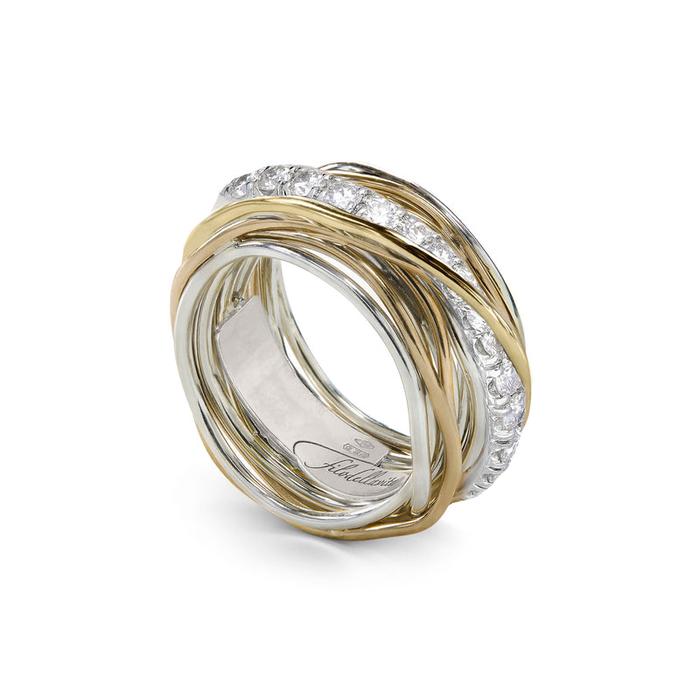 Filodellavita Prezioso - 13 brins en or rose/jaune 9 carats, argent 925 et diamants blancs