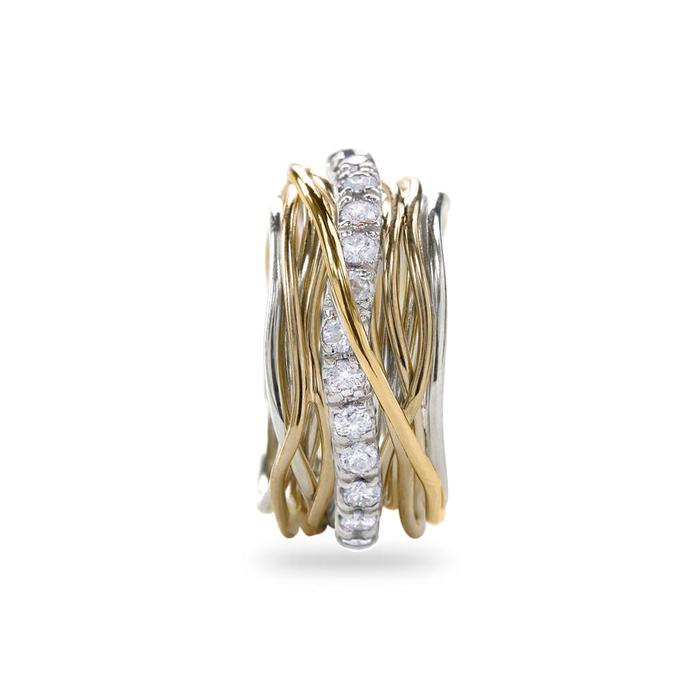 Filodellavita Prezioso - 13 brins en or rose/jaune 9 carats, argent 925 et diamants blancs
