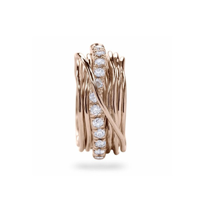 Filodellavita Prezioso 13 fili in Oro Rosa 9kt e Diamanti Bianchi