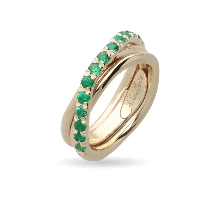 Filodellavita Precious 3 fils et émeraudes 0,75 ct