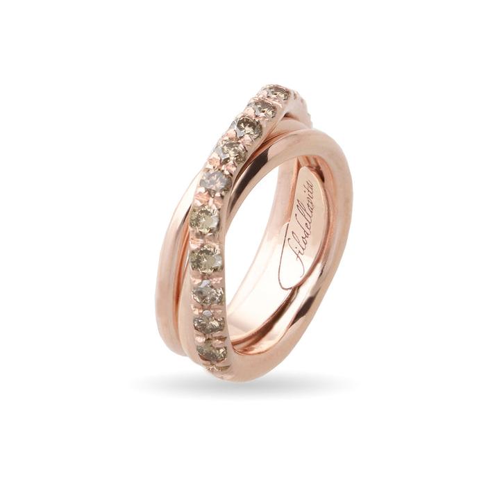 Filodellavita Precious 3 fils et diamants bruns de 0,80 ct