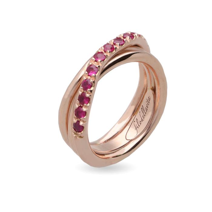 Filodellavita Precious 3 threads and 0.99ct Rubies