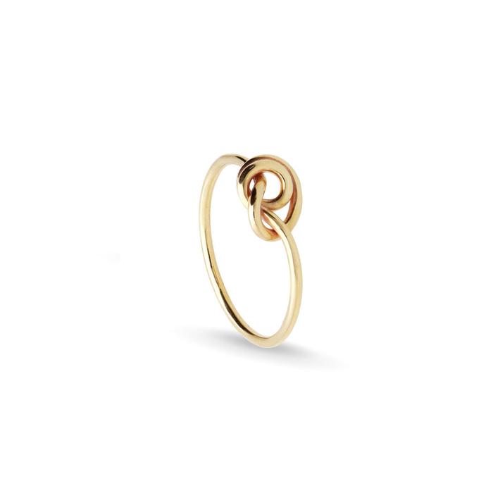 Anello in Oro Giallo Rosa 9kt con nodino Medio