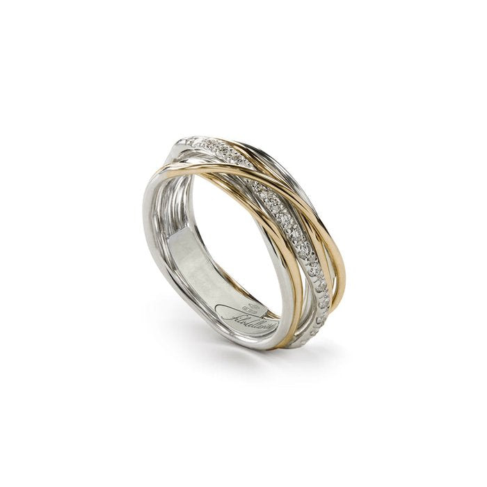 Filodellavita Classic 7 Fili in Oro Giallo 9kt Argento 925 e Diamanti Bianchi