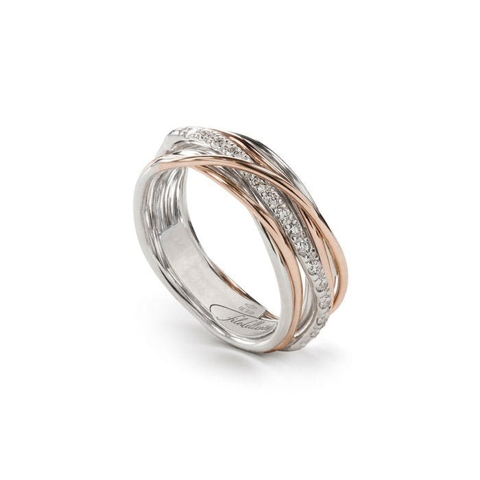Filodellavita Classic 7 Threads en or rose, argent 925 et diamants blancs